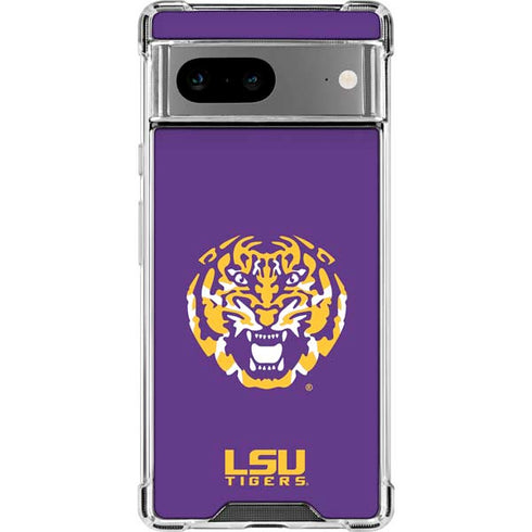 LSU Purple Tiger Mascot Google Pixel 8a Clear Case